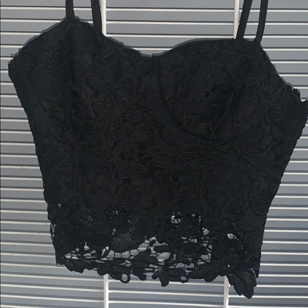 Black Lace Crop top